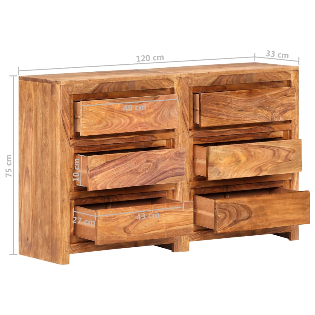 Συρταριέρα 120x33x75 εκ. από Μασίφ Ξύλο