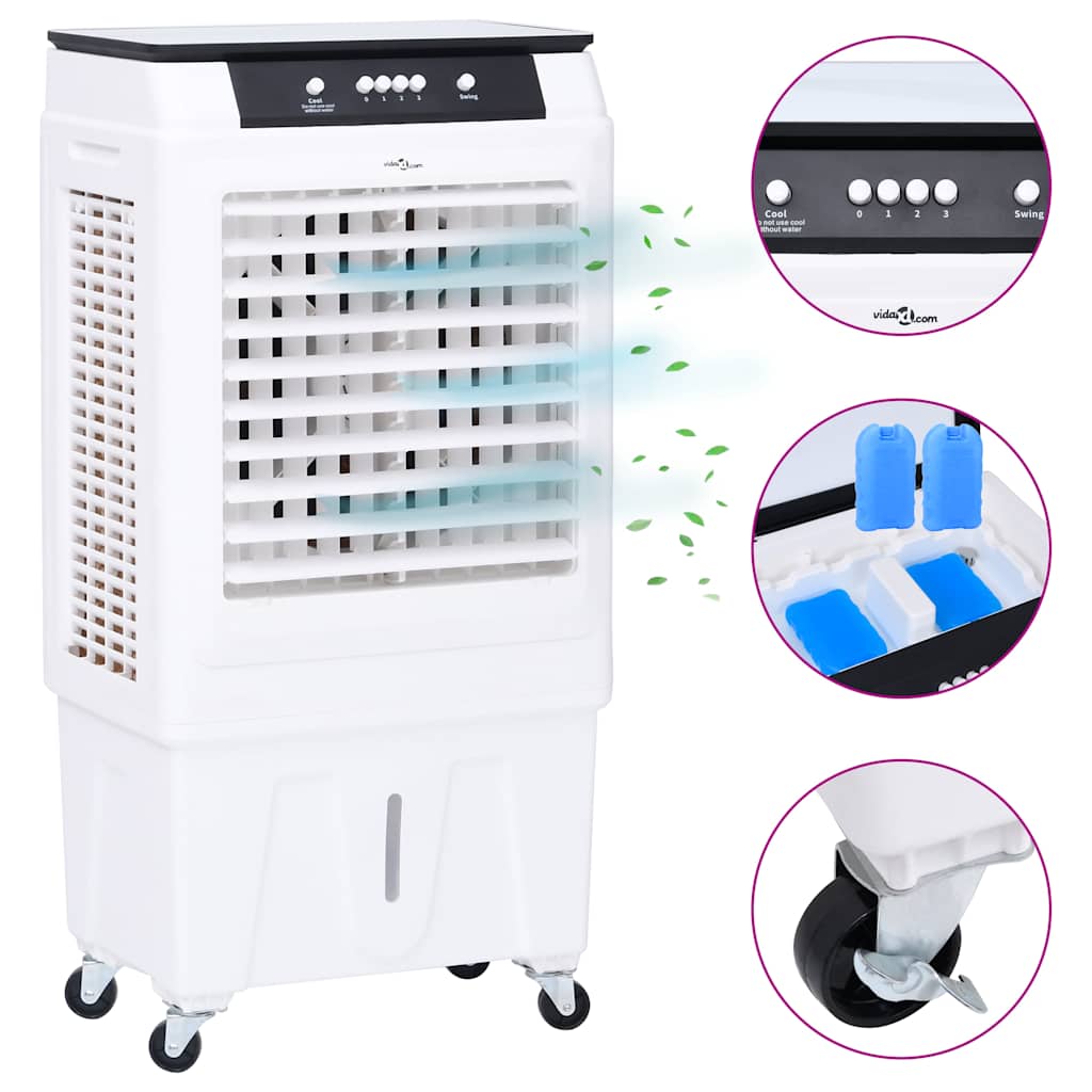 Air Cooler Φορητό 3 σε 1 Ασπρόμαυρο 480 x 340 x 980 εκ. 80 W
