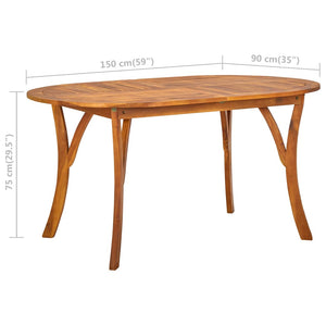 Τραπέζι Κήπου 150 x 90 x 75 εκ. Μασίφ Ξύλο Ακακίας - PAKOBAZAAR
