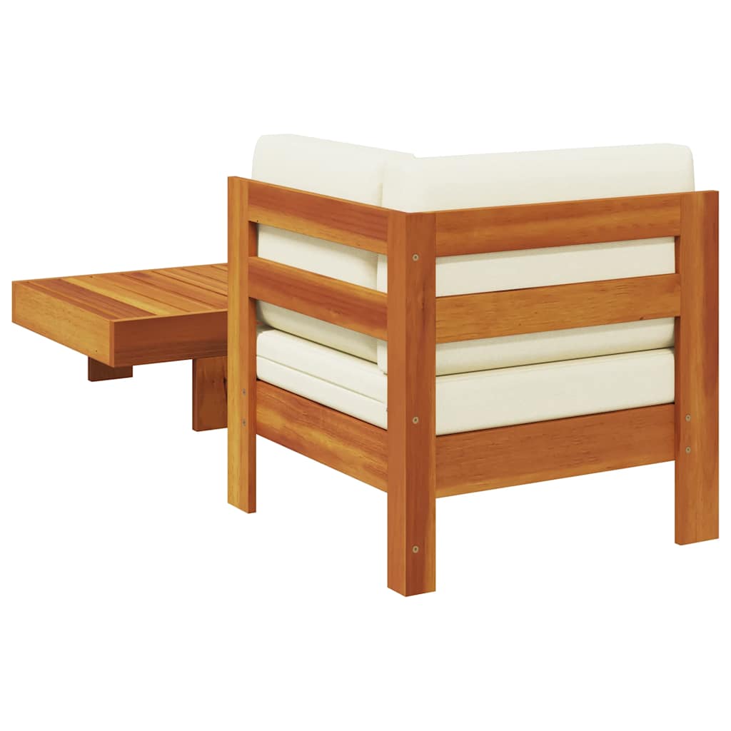 Σαλόνι Κήπου 2 Τεμαχίων από Ξύλο Ακακίας / Λευκά Κρεμ Μαξιλάρια - PAKOBAZAAR
