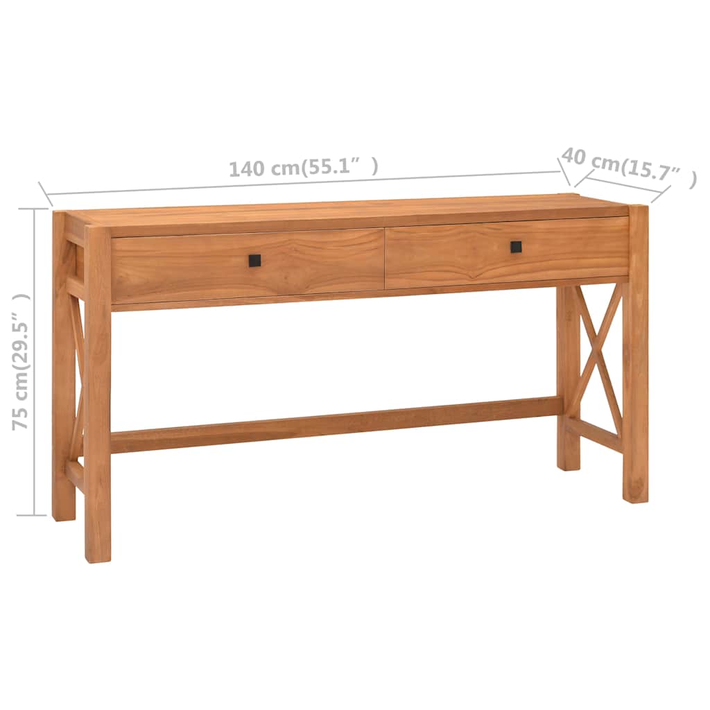 Γραφείο με 2 Συρτάρια 140 x 40 x 75 εκ. Ξύλο Teak