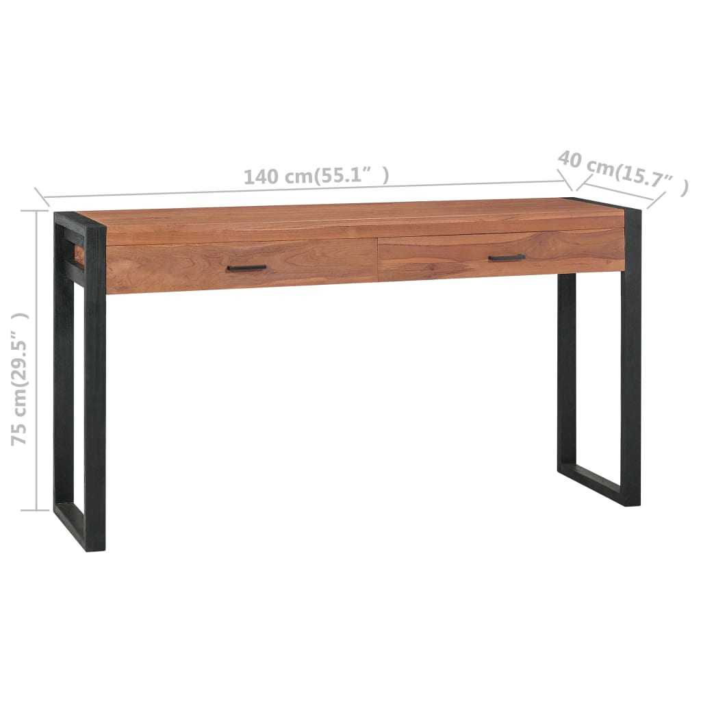 Γραφείο με 2 Συρτάρια 140 x 40 x 75 εκ. Ξύλο Teak