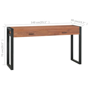 Γραφείο με 2 Συρτάρια 140 x 40 x 75 εκ. Ξύλο Teak