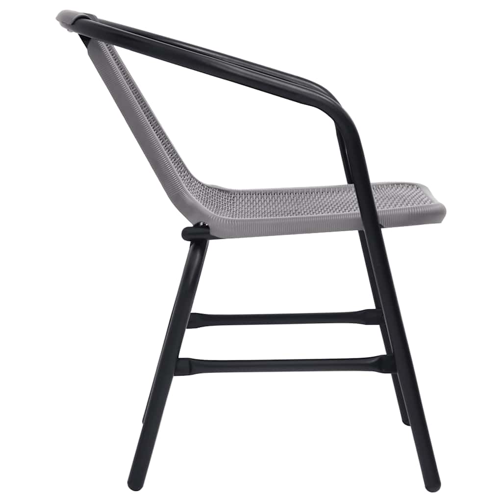 Καρέκλες Κήπου 4 τεμ. Πλαστικές από Ρατάν και Ατσάλι 110 κ.