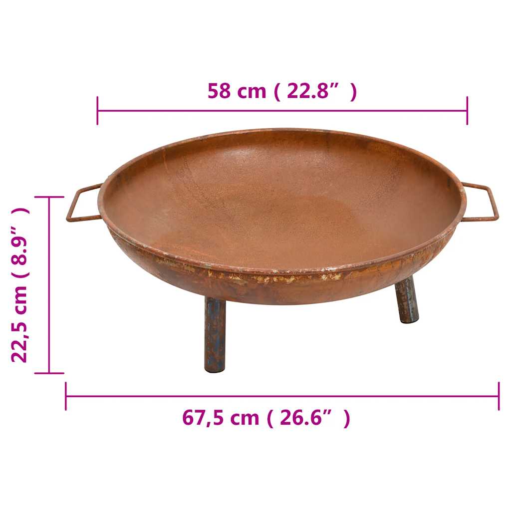 Τζάκι Εξωτερικού Χώρου Μαύρο 67,5x58x22,5 εκ. Ατσάλινο