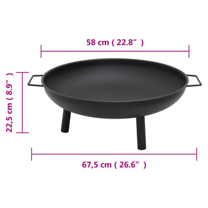 Τζάκι Εξωτερικού Χώρου Μαύρο 67,5x58x22,5 εκ. Ατσάλινο
