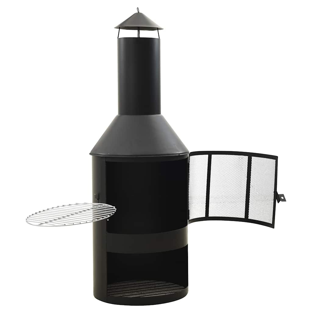 Φούρνος Κήπου με Σχάρα και Σκαλιστήρι 47x47x135,7 εκ. Ατσάλινος