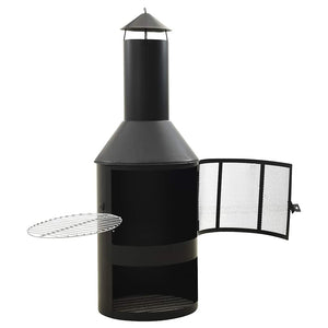 Φούρνος Κήπου με Σχάρα και Σκαλιστήρι 47x47x135,7 εκ. Ατσάλινος