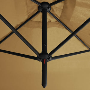Ομπρέλα Κήπου Διπλή Taupe 600 x 300 εκ. με Ατσάλινο Ιστό - Pakobazaar