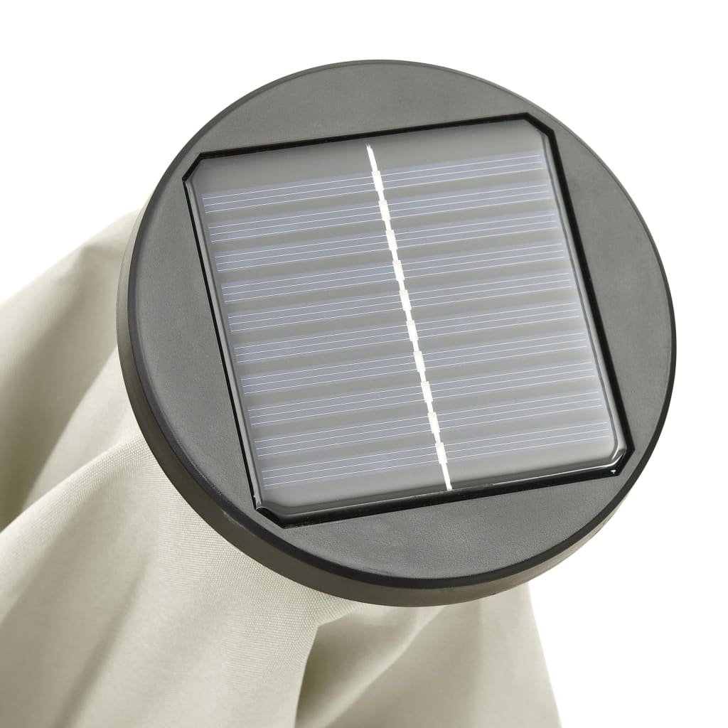 Ομπρέλα Κήπου με LED Χρ. Άμμου 200 x 211 εκ. Αλουμινίου