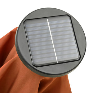 Ομπρέλα Κήπου με LED Τερακότα 200 x 211 εκ. Αλουμινίου