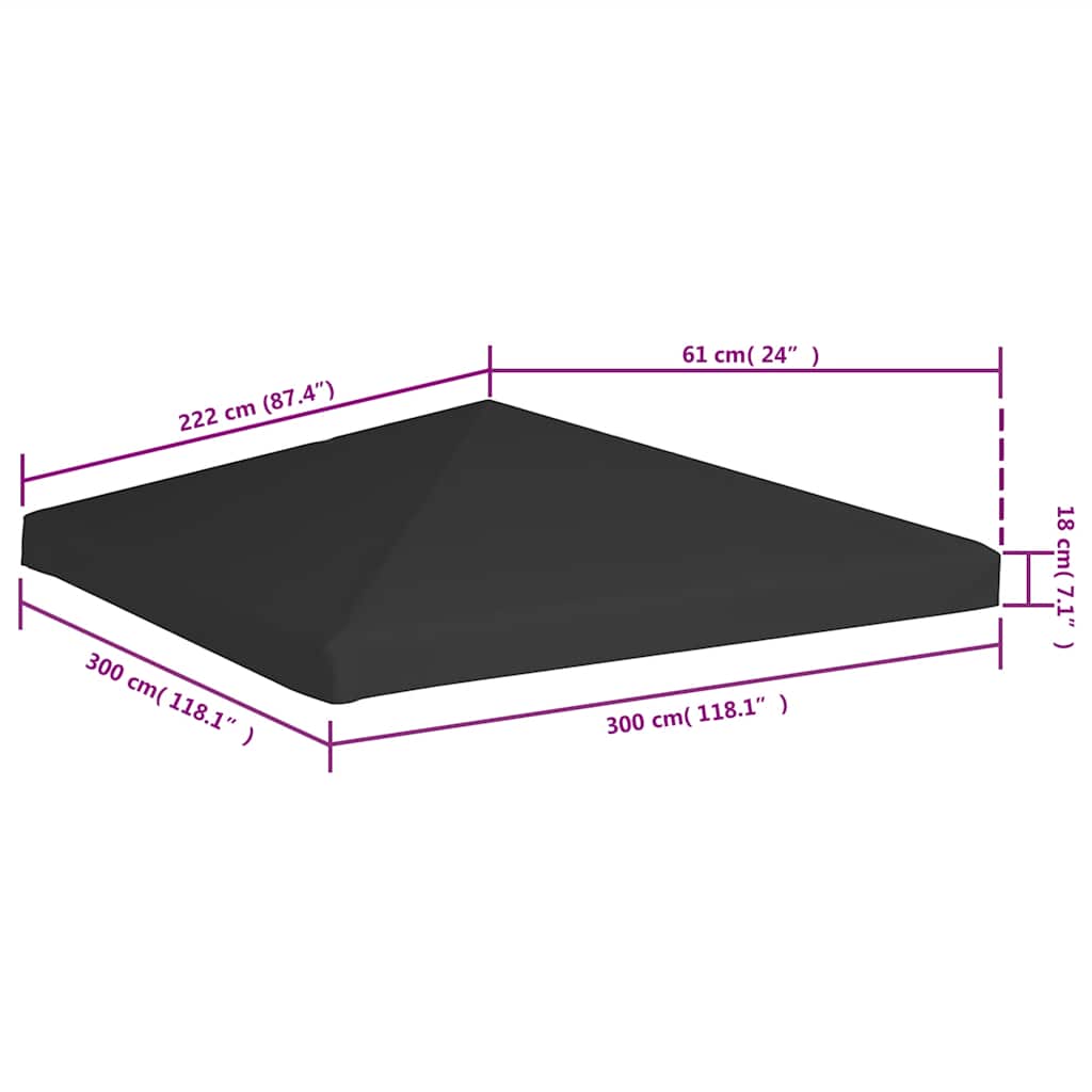 Κάλυμμα για Κιόσκι Μαύρο 3 x 3 μ. 270 γρ./μ²