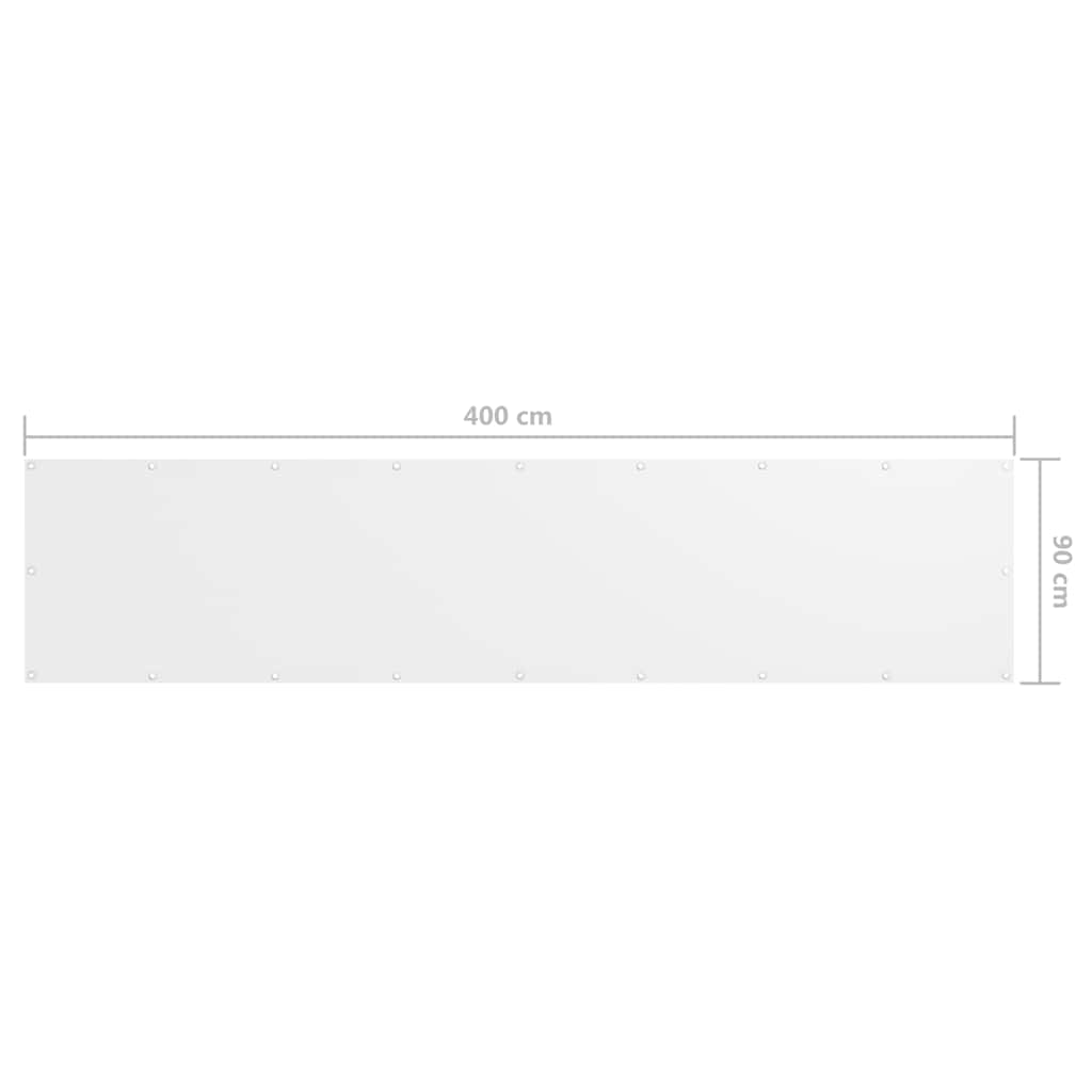 Διαχωριστικό Βεράντας Λευκό 90 x 400 εκ. Ύφασμα Oxford - PAKOBAZAAR