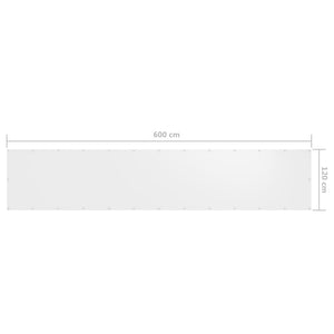 Διαχωριστικό Βεράντας Λευκό 120 x 600 εκ. Ύφασμα Oxford - PAKOBAZAAR