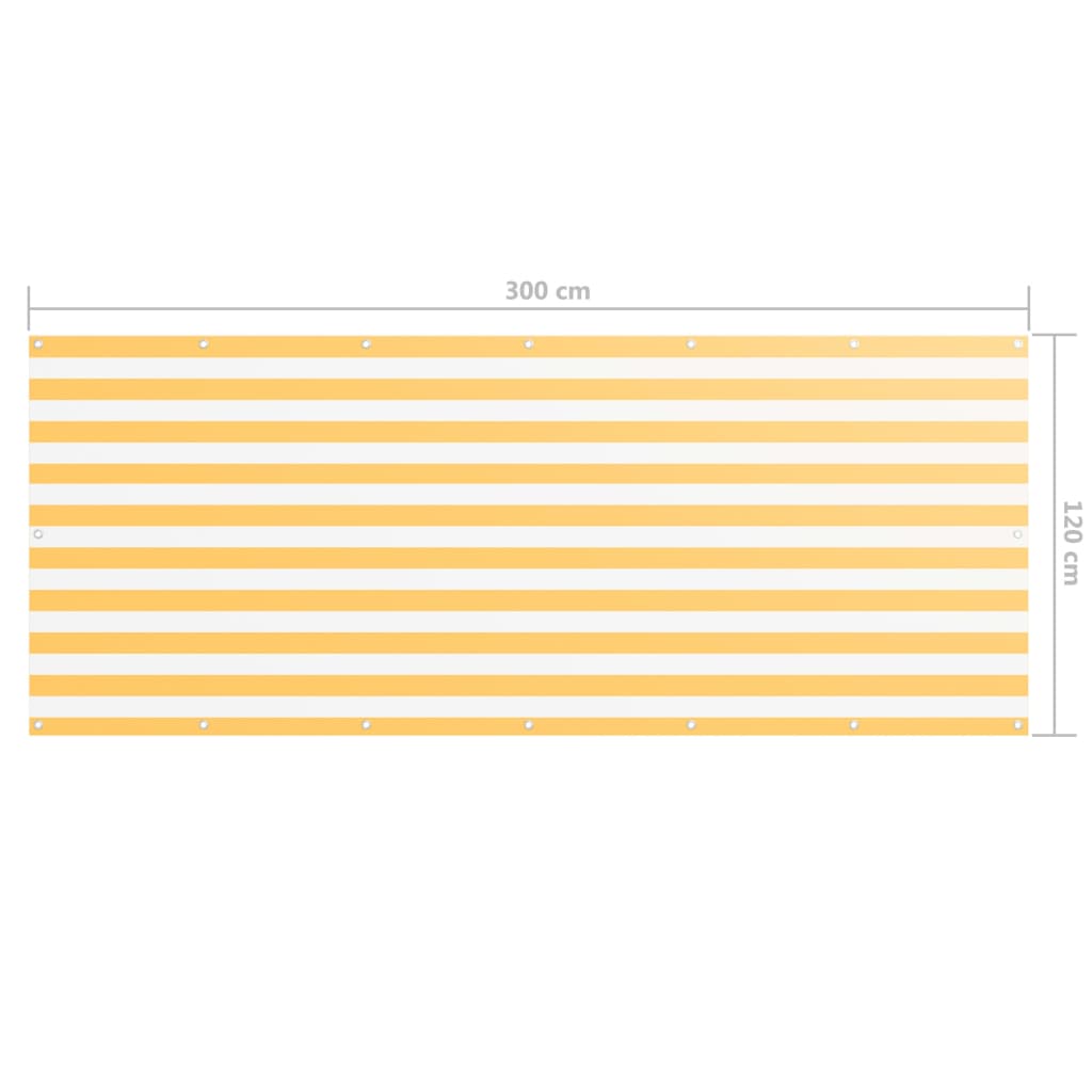 Διαχωριστικό Βεράντας Λευκό/Κίτρινο 120 x 300 εκ. Ύφασμα Oxford - PAKOBAZAAR