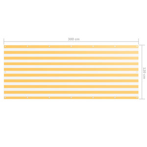 Διαχωριστικό Βεράντας Λευκό/Κίτρινο 120 x 300 εκ. Ύφασμα Oxford - PAKOBAZAAR