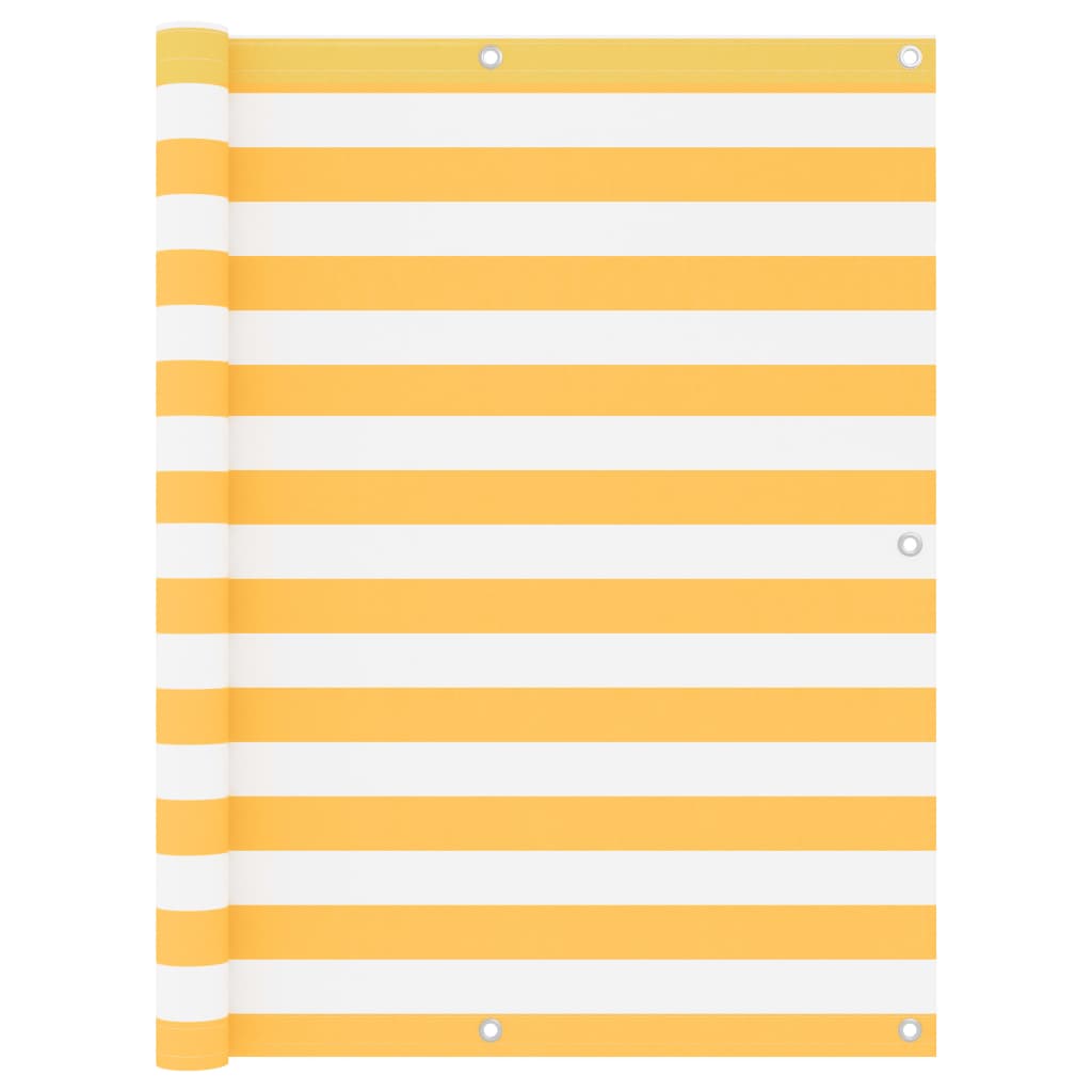 Διαχωριστικό Βεράντας Λευκό/Κίτρινο 120 x 400 εκ. Ύφασμα Oxford - PAKOBAZAAR