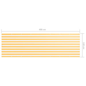 Διαχωριστικό Βεράντας Λευκό/Κίτρινο 120 x 400 εκ. Ύφασμα Oxford - PAKOBAZAAR