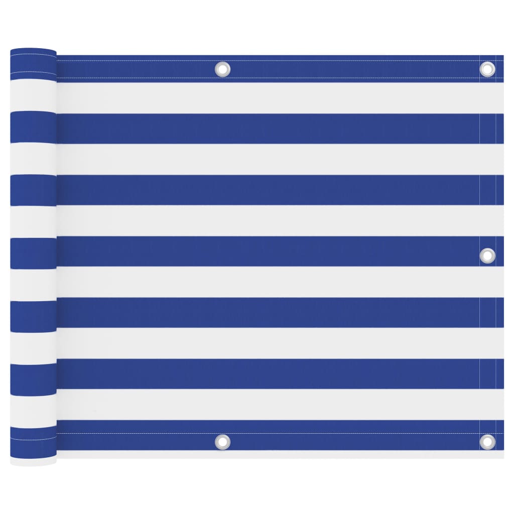 Διαχωριστικό Βεράντας Λευκό/Μπλε 75 x 300 εκ. Ύφασμα Oxford - PAKOBAZAAR