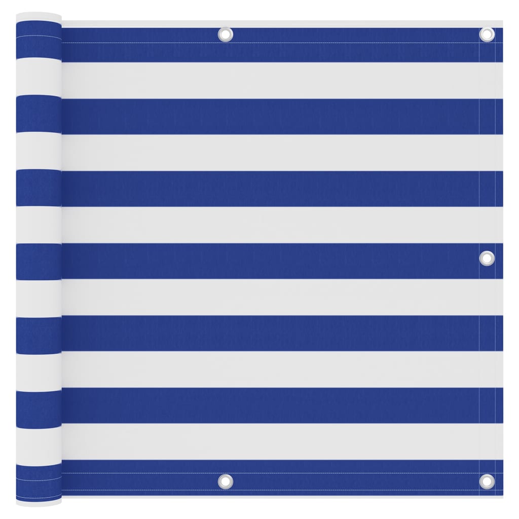 Διαχωριστικό Βεράντας Λευκό/Μπλε 90 x 600 εκ. Ύφασμα Oxford - PAKOBAZAAR