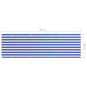 Διαχωριστικό Βεράντας Λευκό/Μπλε 120 x 400 εκ. Ύφασμα Oxford - PAKOBAZAAR