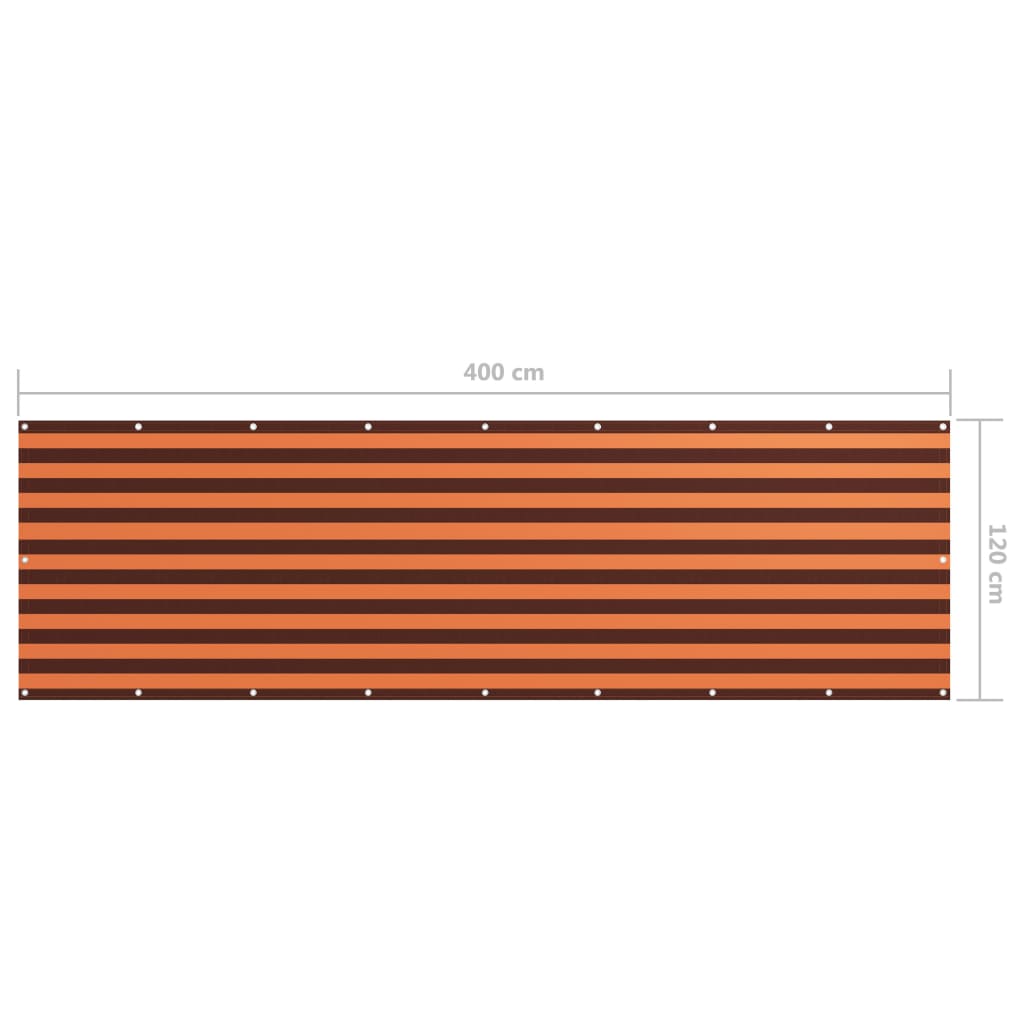 Διαχωριστικό Βεράντας Πορτοκαλί/Καφέ 120x400 εκ. Ύφασμα Oxford - PAKOBAZAAR