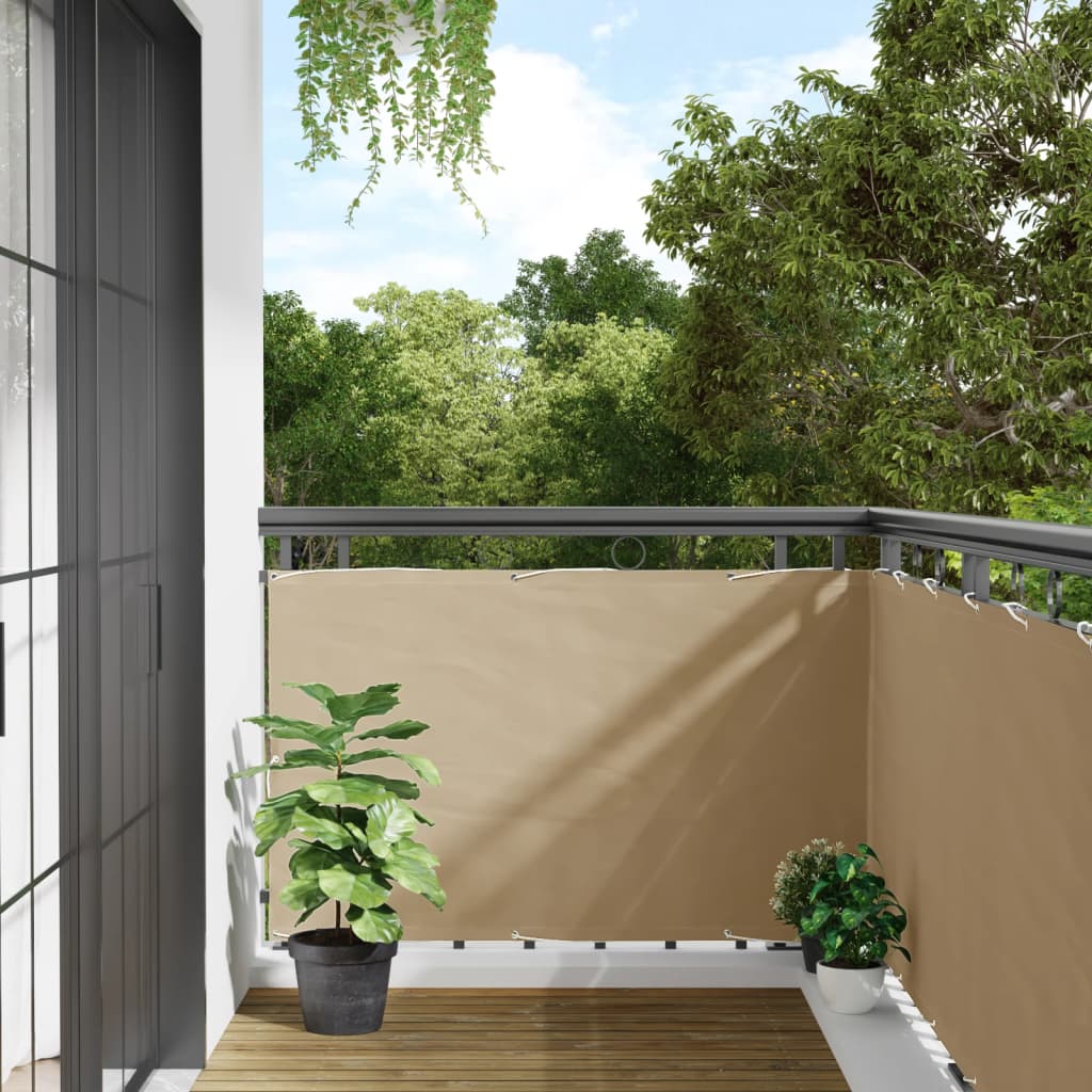 Διαχωριστικό Βεράντας Μπεζ 90 x 500 εκ. Ύφασμα Oxford - PAKOBAZAAR