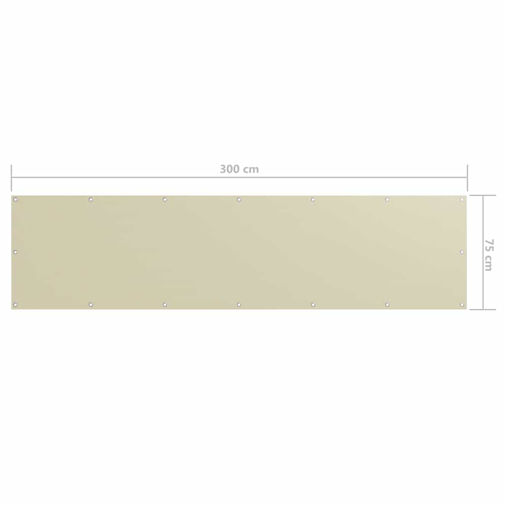 Διαχωριστικό Βεράντας Κρεμ 75 x 300 εκ. Ύφασμα Oxford - Pakobazaar