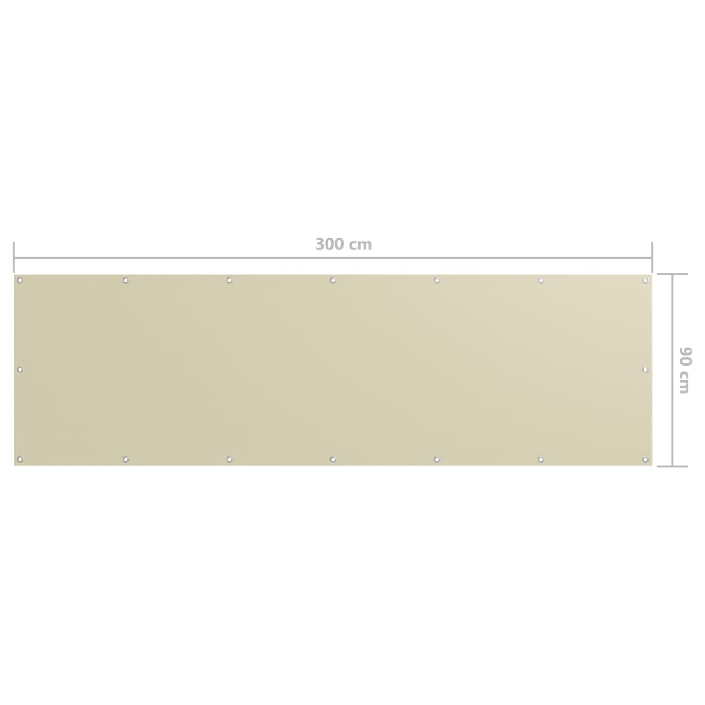 Διαχωριστικό Βεράντας Κρεμ 90 x 300 εκ. Ύφασμα Oxford - PAKOBAZAAR