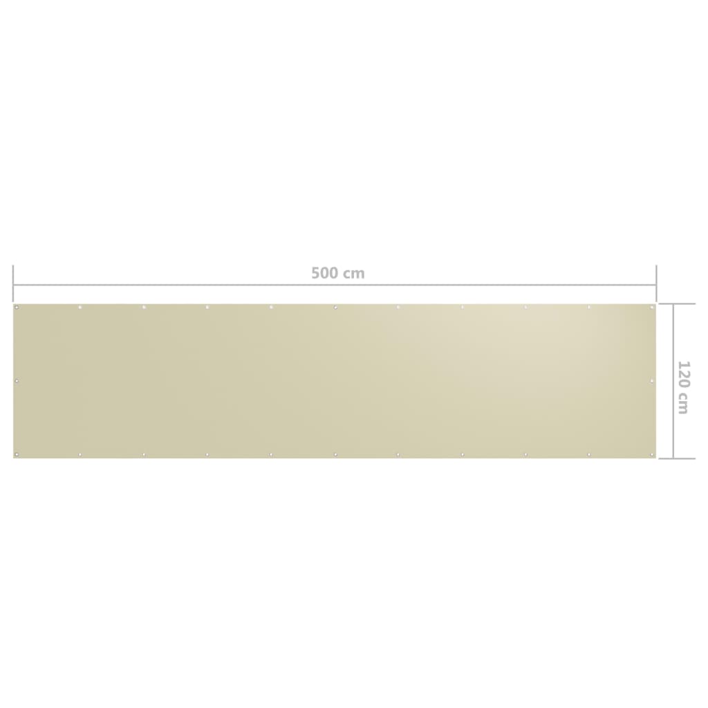 Διαχωριστικό Βεράντας Κρεμ 120 x 500 εκ. Ύφασμα Oxford - PAKOBAZAAR