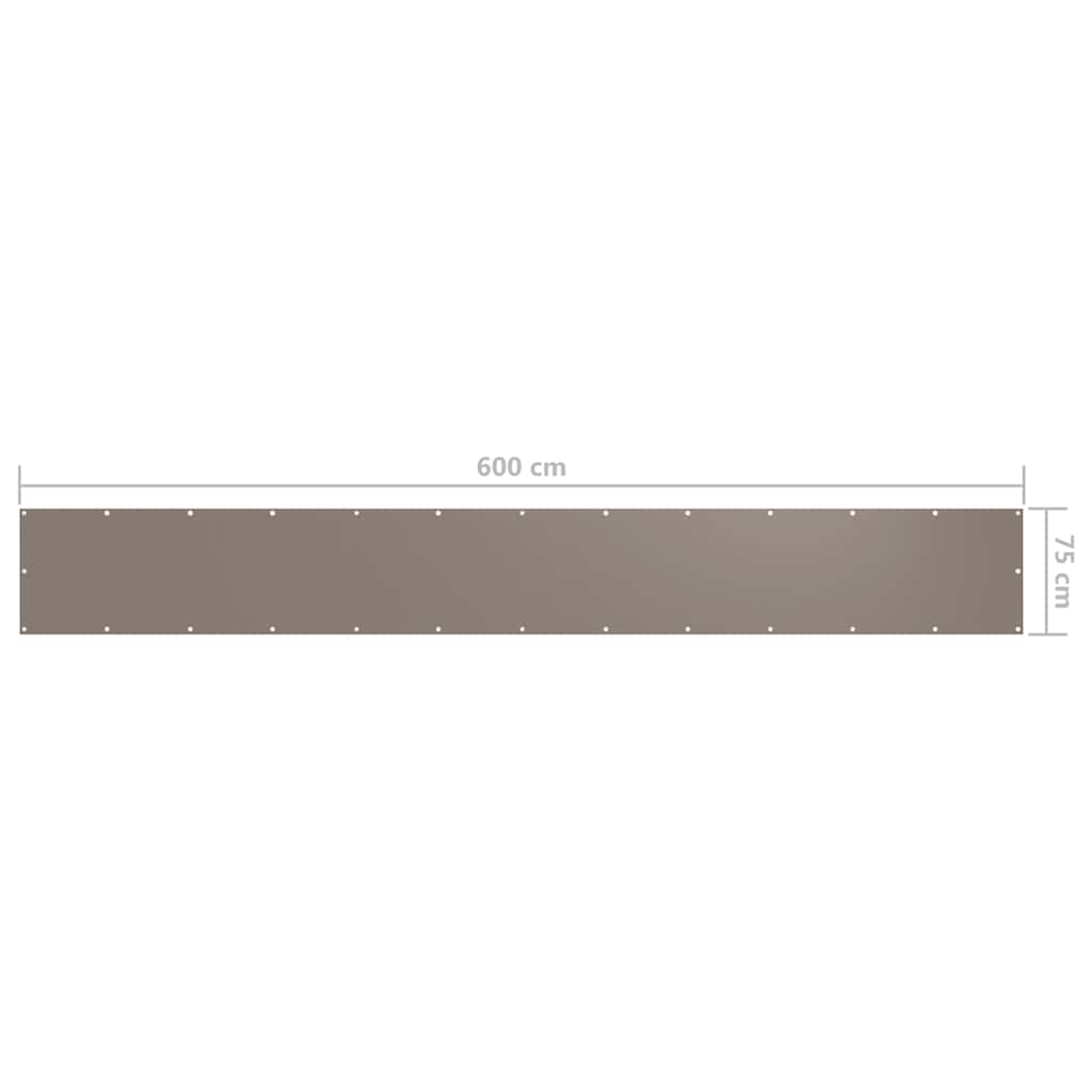 Διαχωριστικό Βεράντας Taupe 75 x 600 εκ. Ύφασμα Oxford - PAKOBAZAAR