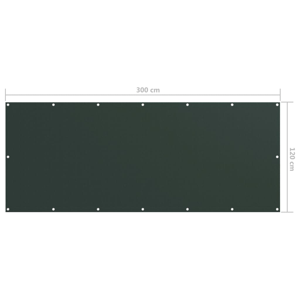 Διαχωριστικό Βεράντας Σκούρο Πράσινο 120x300 εκ. Ύφασμα Oxford - PAKOBAZAAR