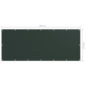 Διαχωριστικό Βεράντας Σκούρο Πράσινο 120x300 εκ. Ύφασμα Oxford - PAKOBAZAAR