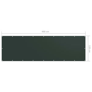 Διαχωριστικό Βεράντας Σκούρο Πράσινο 120x400 εκ. Ύφασμα Oxford - PAKOBAZAAR