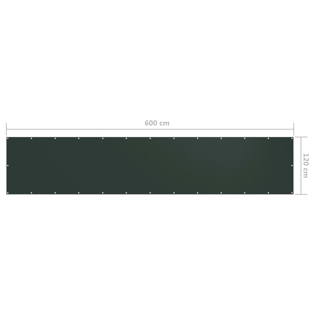 Διαχωριστικό Βεράντας Σκούρο Πράσινο 120x600 εκ. Ύφασμα Oxford - PAKOBAZAAR