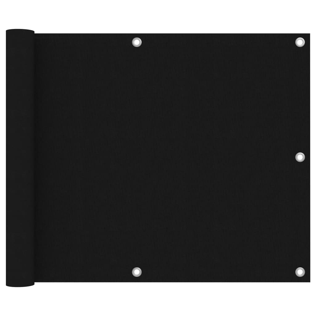 Διαχωριστικό Βεράντας Μαύρο 75 x 500 εκ. Ύφασμα Oxford - PAKOBAZAAR