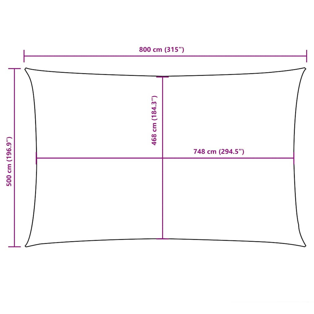 Πανί Σκίασης Ορθογώνιο Ανθρακί 5 x 8 μ. από Ύφασμα Oxford - PAKOBAZAAR