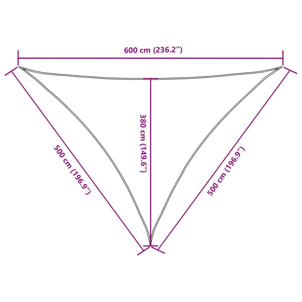 Πανί Σκίασης Τρίγωνο Μπεζ 5 x 5 x 6 μ. από Ύφασμα Oxford - PAKOBAZAAR