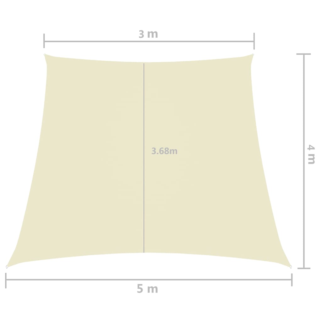 Πανί Σκίασης Τρίγωνο Κρεμ 3/5x4 μ. από Ύφασμα Oxford