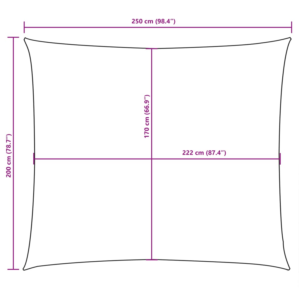 Πανί Σκίασης Ορθογώνιο Λευκό 2 x 2,5 μ. από Ύφασμα Oxford - PAKOBAZAAR