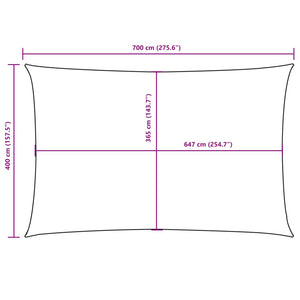 Πανί Σκίασης Ορθογώνιο Λευκό 4 x 7 μ. από Ύφασμα Oxford - PAKOBAZAAR