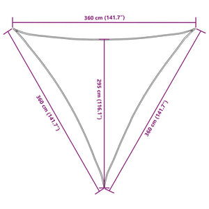 Πανί Σκίασης Τρίγωνο Λευκό 3,6 x 3,6 x 3,6 μ. Ύφασμα Oxford - PAKOBAZAAR