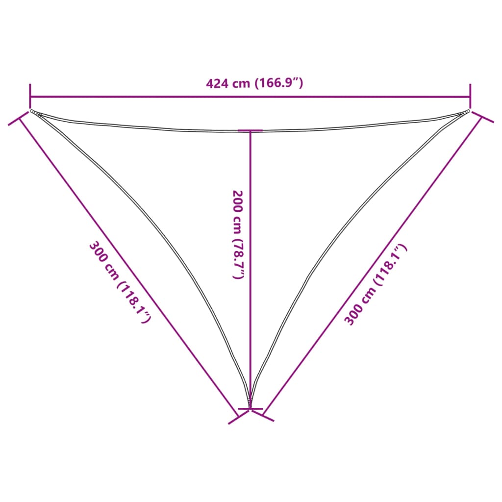 Πανί Σκίασης Τρίγωνο Taupe 3 x 3 x 4,24 μ. από Ύφασμα Oxford - PAKOBAZAAR
