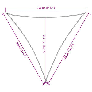 Πανί Σκίασης Τρίγωνο Μαύρο 3,6 x 3,6 x 3,6 μ. Ύφασμα Oxford - Pakobazaar