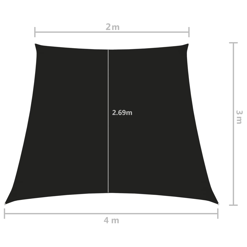 Πανί Σκίασης Τρίγωνο Μαύρο 2/4 x 3 μ. από Ύφασμα Oxford - PAKOBAZAAR