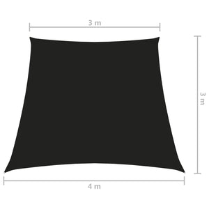 Πανί Σκίασης Τραπέζιο Μαύρο 3/4 x 3 μ. από Ύφασμα Oxford