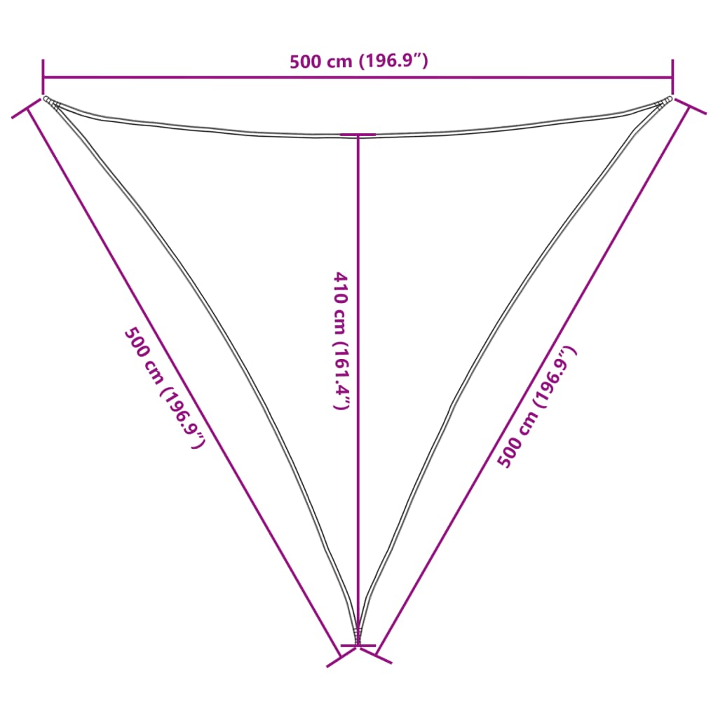 Πανί Σκίασης Τρίγωνο Καφέ 5 x 5 x 5 μ. από Ύφασμα Oxford - PAKOBAZAAR