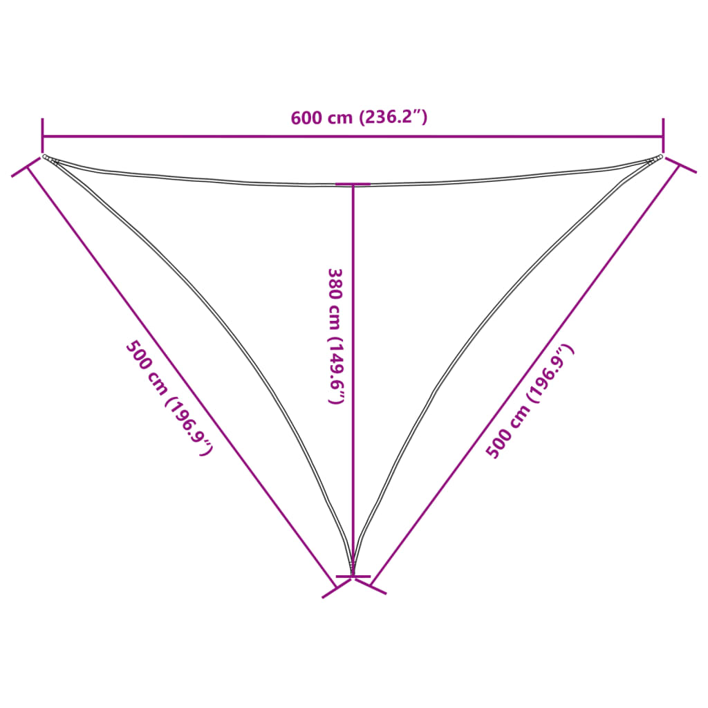 Πανί Σκίασης Τρίγωνο Καφέ 5 x 5 x 6 μ. από Ύφασμα Oxford - PAKOBAZAAR