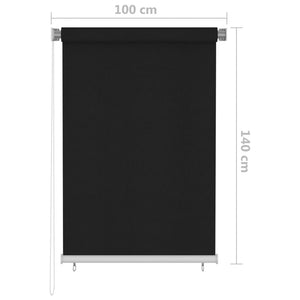 Στόρι Σκίασης Ρόλερ Εξωτερικού Χώρου 105(Π) x 140(Υ) εκ. Μαύρο