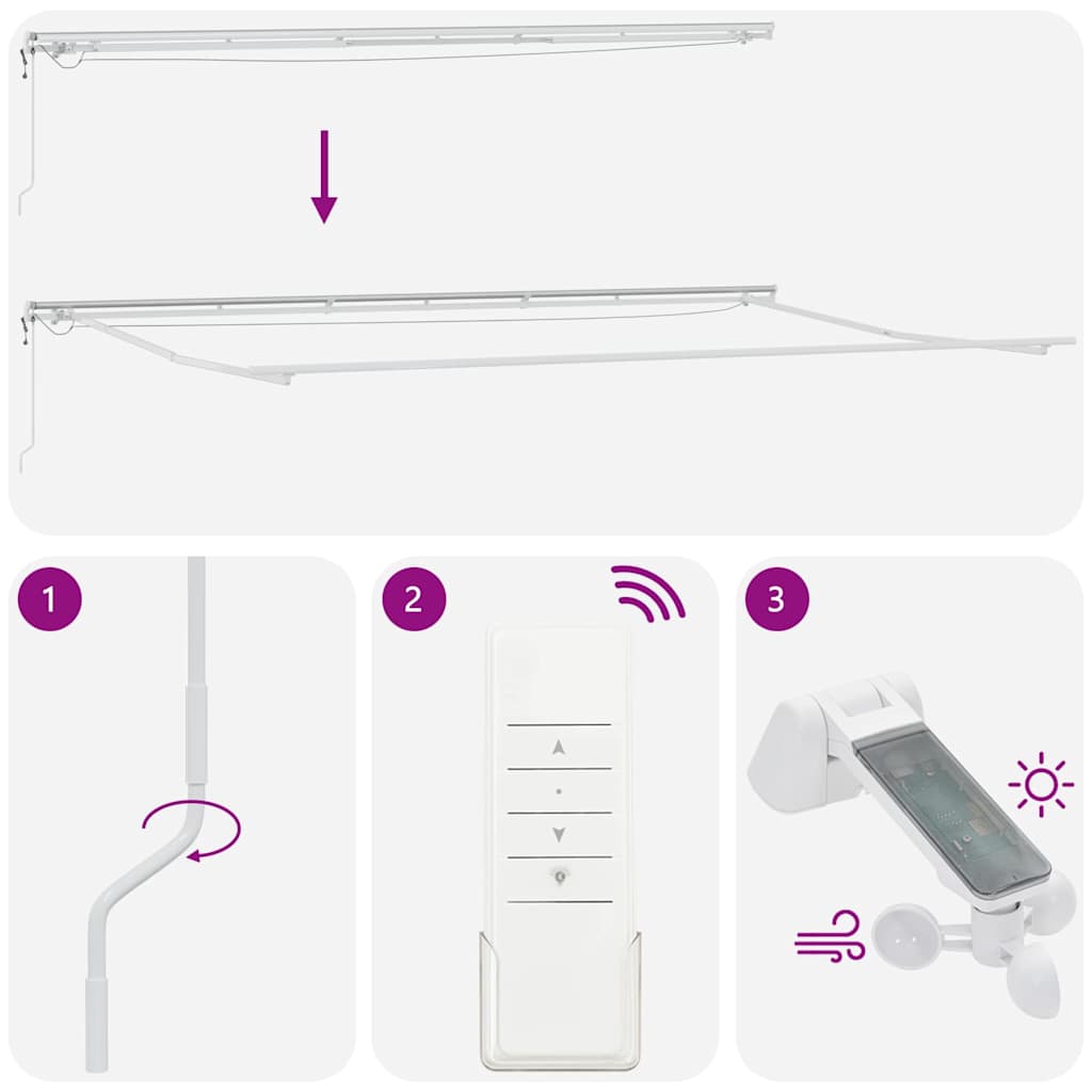 Σκελετός Τέντας Λευκό 600 x 300 εκ Αλουμίνιο